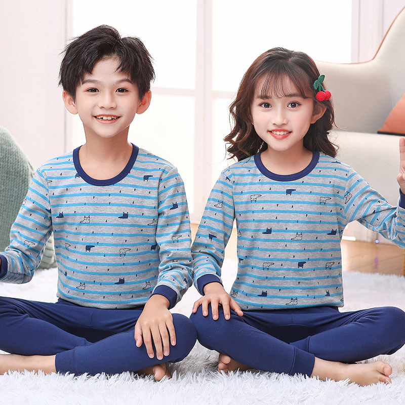오픈 속옷 세트) 블루 스트라이프 새끼 고양이