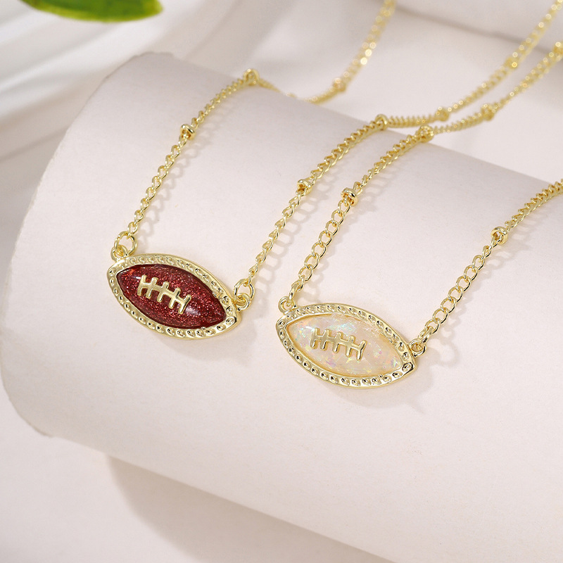 7g Weight Electroplated Gold Plating Process Copper Pendant Material Resin Inlay Material Pendant Necklace Classification 201 Stainless Steel Chain Material cable chain Chain Type Wholesale Jewelry Vacation Classic Style Letter Copper Plating Pendant Necklace Cable Chain