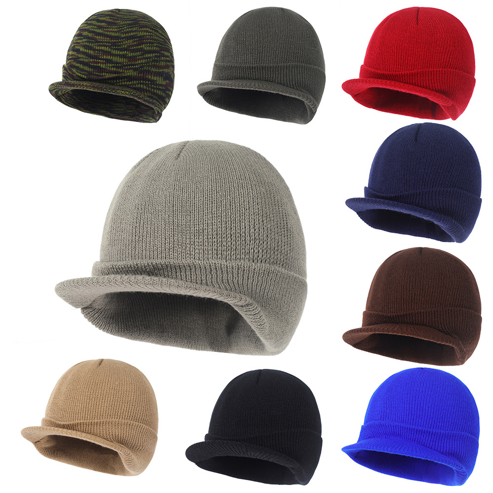 Unisex Simple Style Solid Color Curved Eaves Wool Cap display picture 4