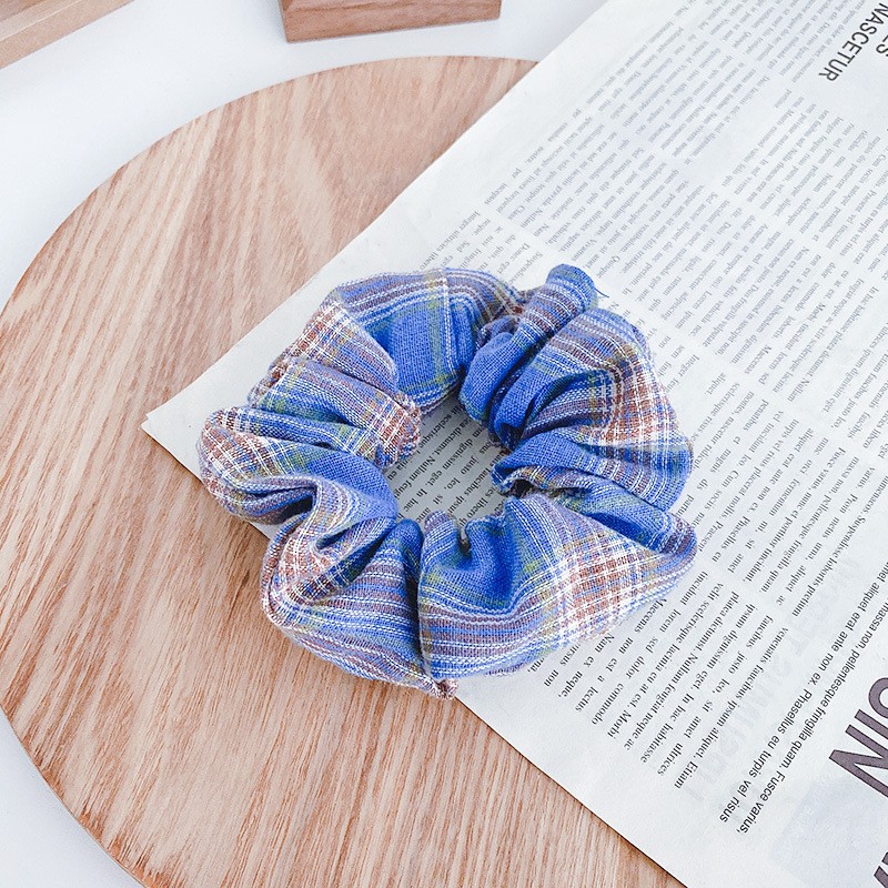 Estrellas con el mismo anillo de cabello de intestino grande estricado de moda simple dulce y elegante cuerda de cabello de dama de alta elástica cuerda de cabeza universal