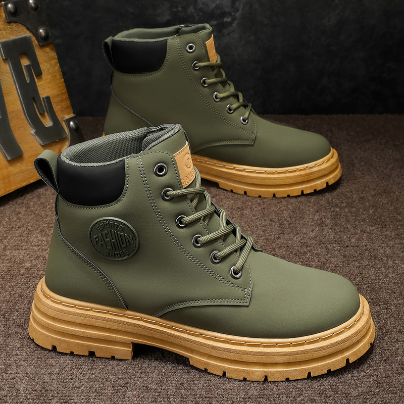 大黄靴2024年秋冬季男士马丁靴工装防水防滑登山鞋工地耐磨劳保鞋