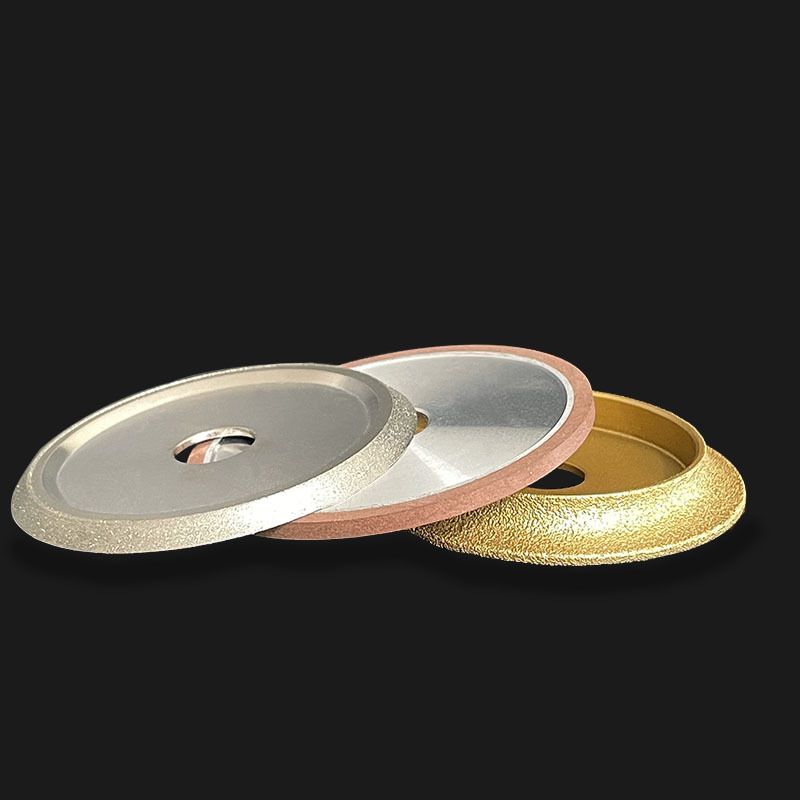 Rueda de rectificado de baldosas de cerámica de stock Rueda de rectificado de diamante biselado de 45 grados Rueda de borde redondo de piedra Rueda de biselado de diamante.
