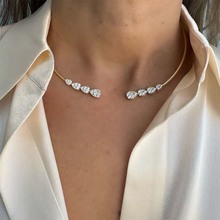 新款欧美开口项圈女高级感水钻项圈百搭气质项饰 necklace