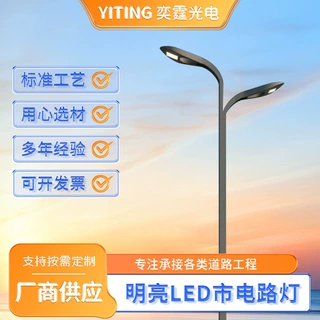 厂家定制明亮LED市电路灯来图加工定做户外防雨道路照明单臂双臂