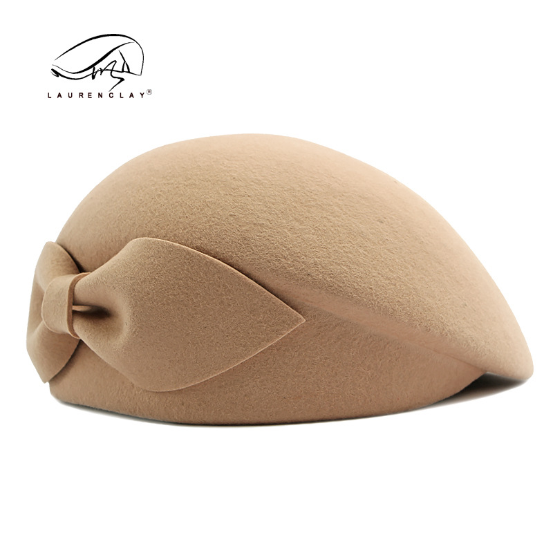 Estilo europeo y americano sombrero de mujer Otoño e Invierno Nueva boina de lana estilo coreano elegante boina retro británica sombrero de azafata moda