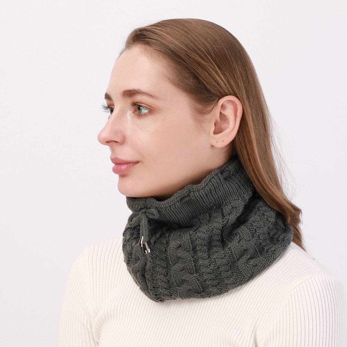 Damen Strickmütze Und Nackenwärmer Set Für Den Winter_voghion.com