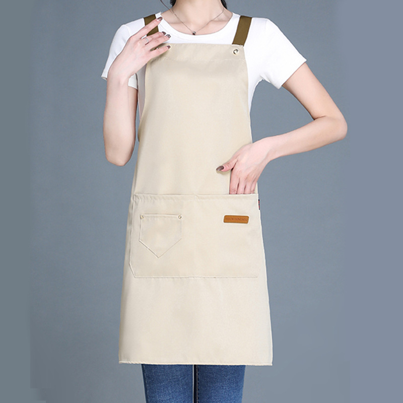 ケータリング用エプロン、カスタマイズされたロゴプリント、キッチン防水・耐油ウェイター作業服、ホルターネックロングエプロン|undefined