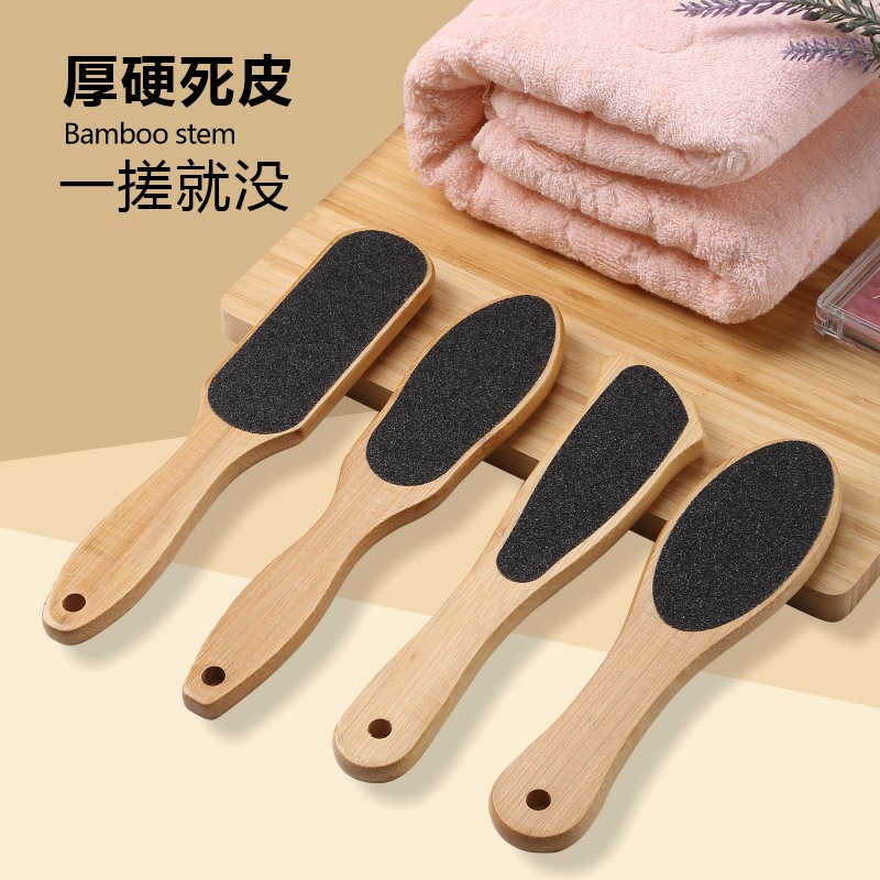 Transfronterizo Nan bambú pie archivos de papel de lija de doble cara afilador de pies para reparar la placa de pie de lavar la piel de los pies cepillo