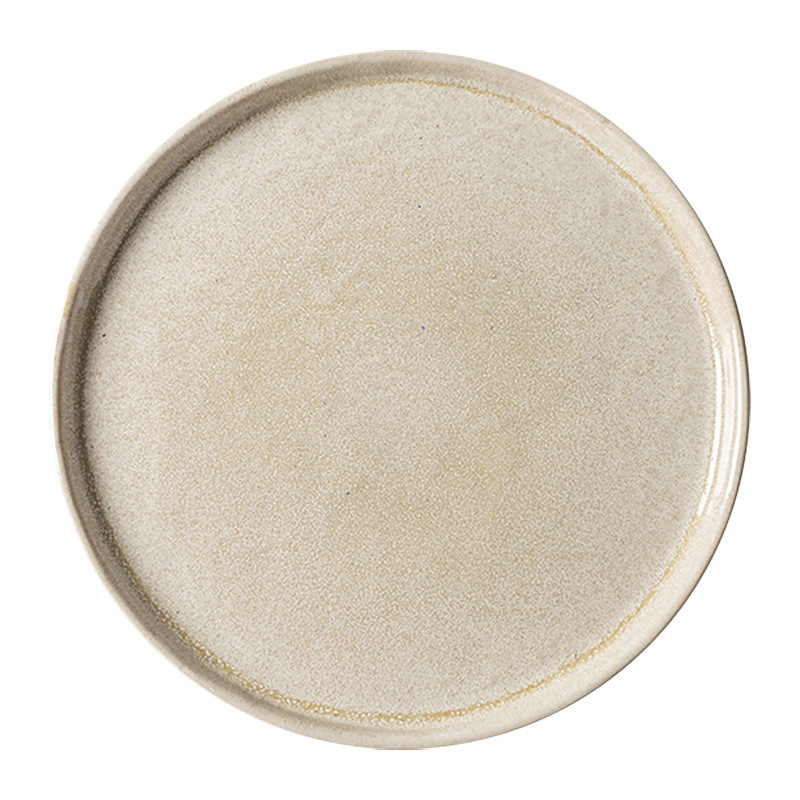 Una colección grande de platos de 8 pulgadas atractivos y prácticos, platos de cerámica retro, platos de dim sum, vajilla redonda para el hogar