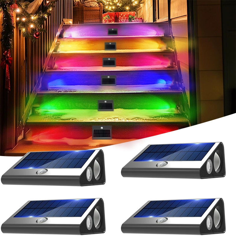 Солнечный светильник для сада с датчиком движения, водонепроницаемый, для наружного использования, украшение забора, для дома