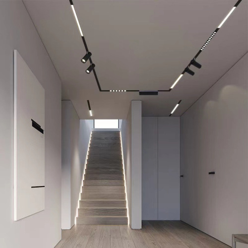 Magnetic track light ultra-thin surface-mounted without drop ceiling LED track spotlight home 5mm no main light lighting living room design