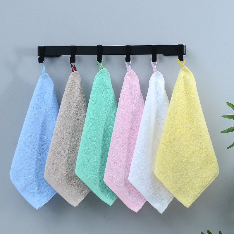 Kindergarten Pure Cotton Towel for Infants and Young Children Multi-Color Hanging Square Towel Soft and Skin-Friendly Absorbent Hand and Mouth Towel Baby Face Wash