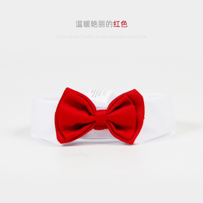Accesorios para Bodas de Gatos Ji Zai Zai, Corbata de Moño Roja Festiva para Mascotas, Corbata de Moño de Doble Capa para Caballero