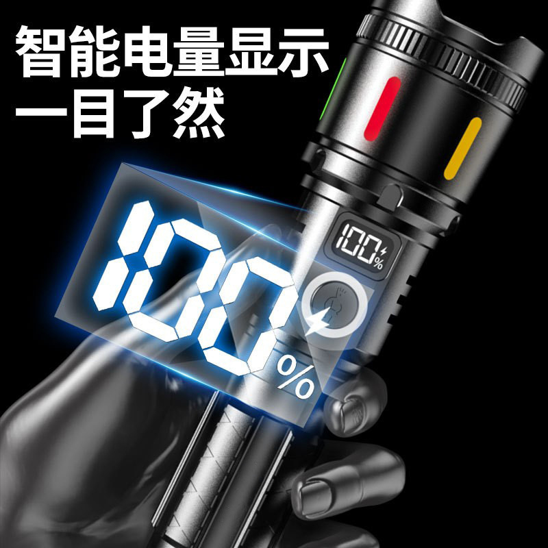 Linterna láser blanca transfronteriza TYPE-C recargable para montañismo al aire libre Linterna multifuncional de emergencia de luz fuerte