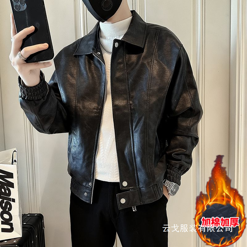 2026新款感皮衣外套男秋冬季机车服男装上衣服潮牌重磅皮夹克