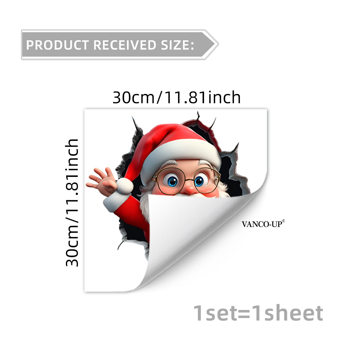 Kerstmis kerstman muursticker voor slaapkamer en woonkamer_voghion.com