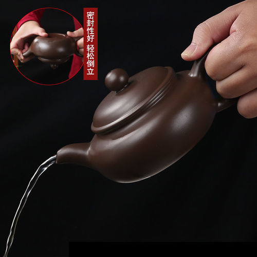 Teapot Yixing purple sand tea single pot ceramic purely handmade kung fu large capacity small Xishi tea set for home use
