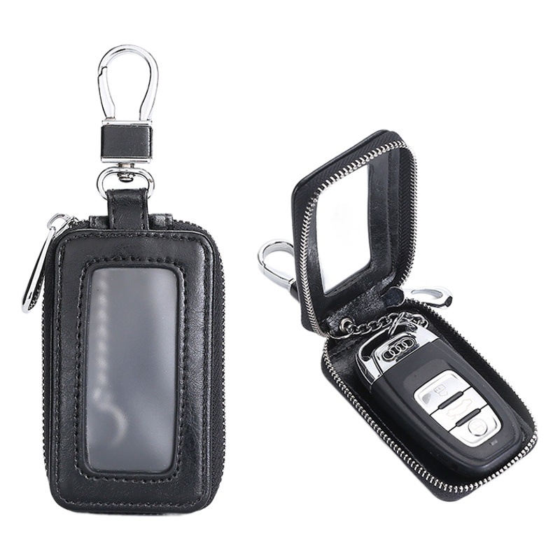 Nueva Ventana de espejo de gama alta para hombres y mujeres con cremallera de control remoto de coche caja de llave exquisita caja de llave de coche universal Retro