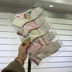 春秋新款女士泡泡紡織可愛卡通小清新系列學生學院風運動棉襪短筒