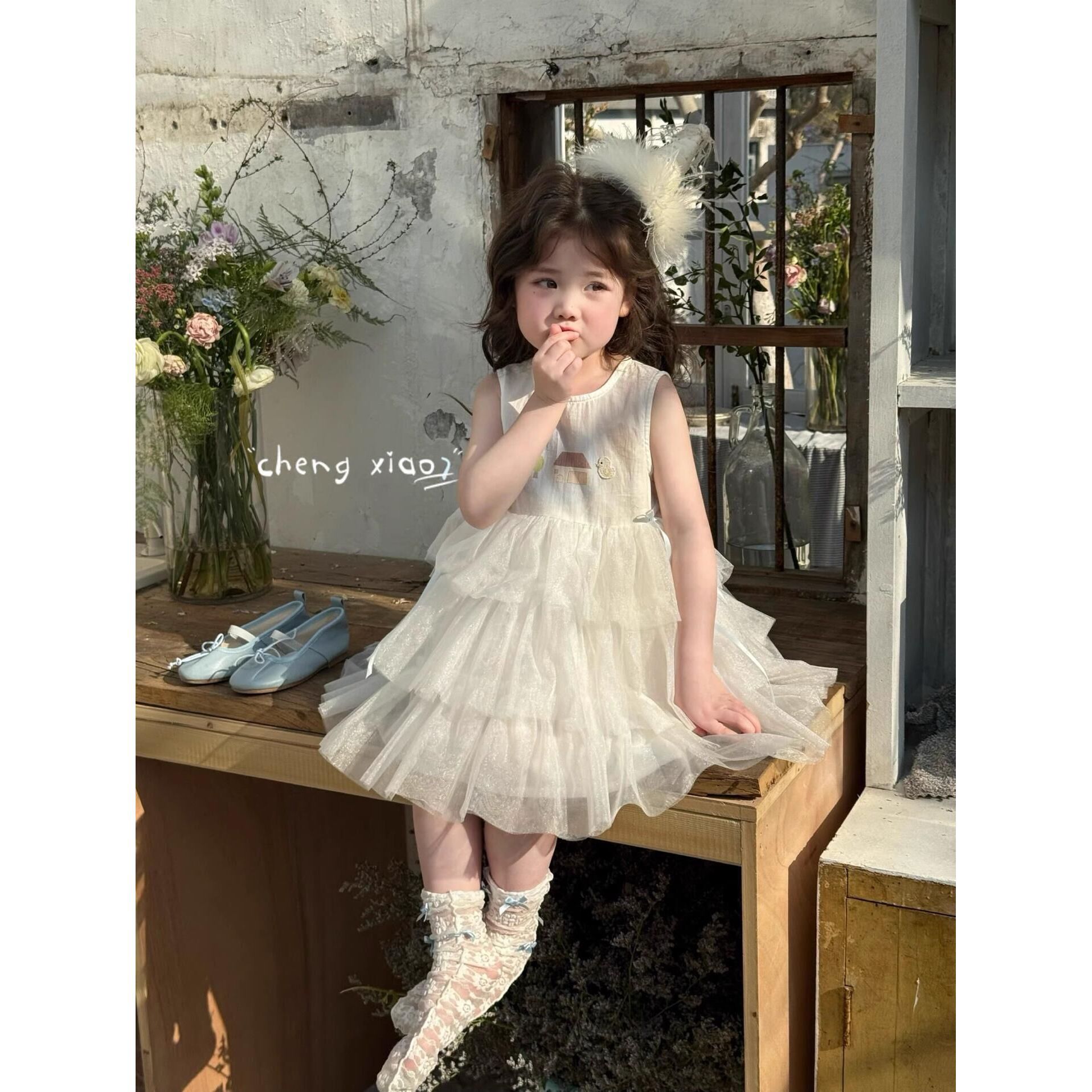 Vestido de siete niñas con limón salado, ropa de verano para niños, nueva falda de cumpleaños, falda de gasa para niños, falda de princesa, falda de pastel para niñas