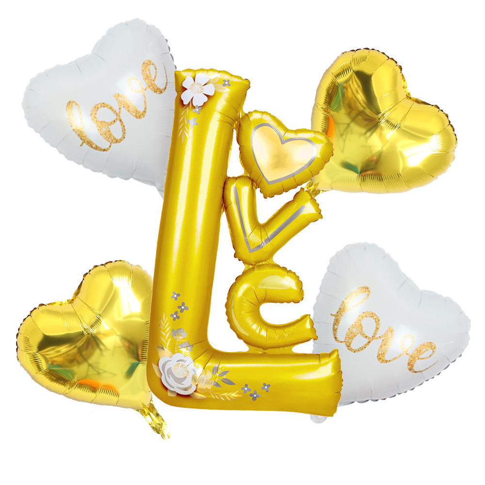 Valentine's Day Cute Romantic Letter Heart Shape Aluminum Film Party Festival Balloons display picture 3