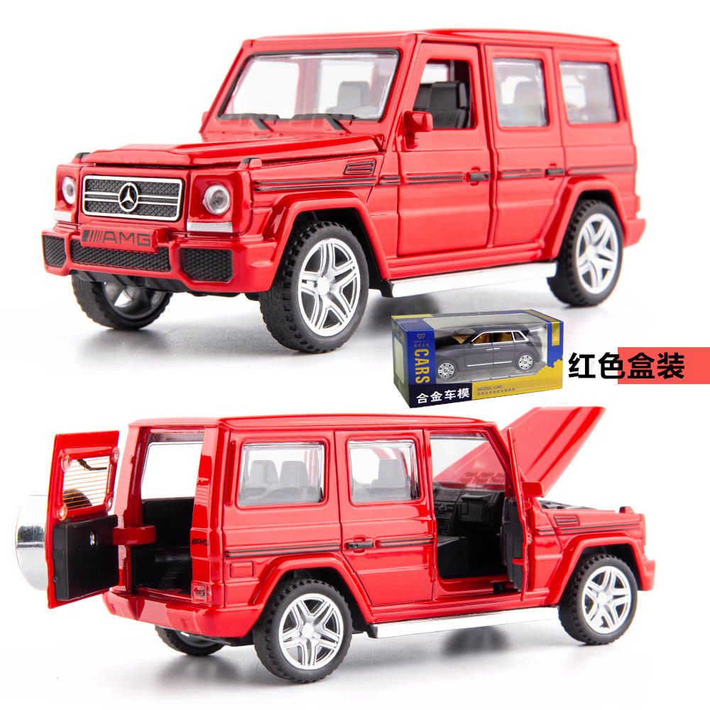 Weili modelo de coche de aleación Big Ben G63 tira hacia atrás el sonido y la luz del vehículo todoterreno coche de juguete para niños gran colección de decoración modelo G