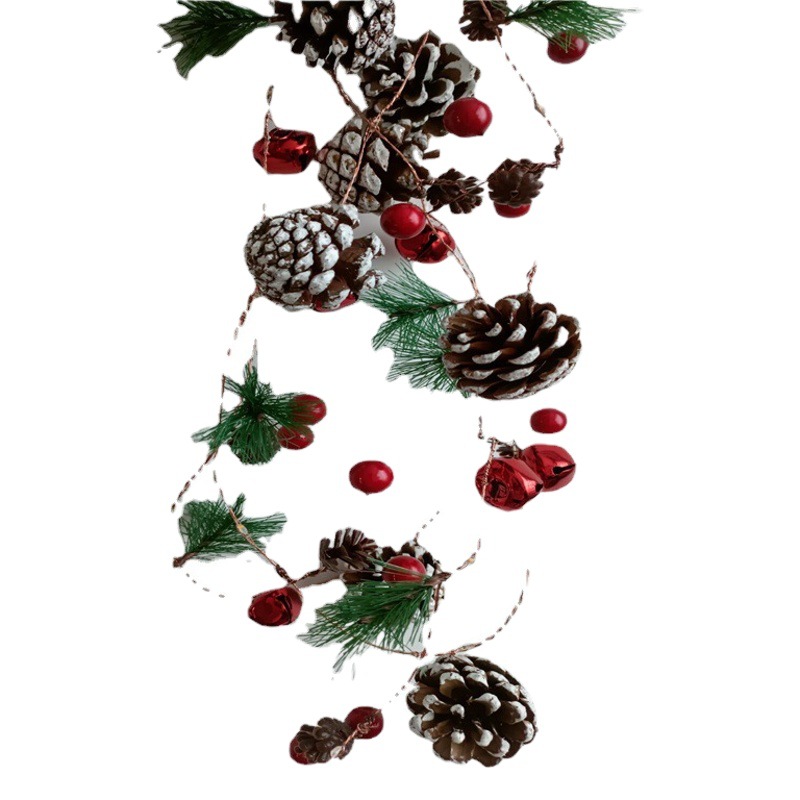 LED Pino cono luz cadena pequeña Morera fruta tirar bandera Navidad Pino cono cadena luz Pino aguja campana alambre cobre luz Nuevo cono de pino Luz