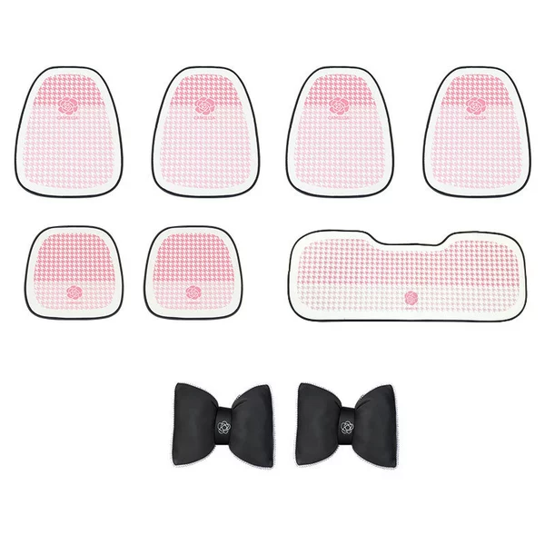 Pink-nine-piece set (2 headrests)