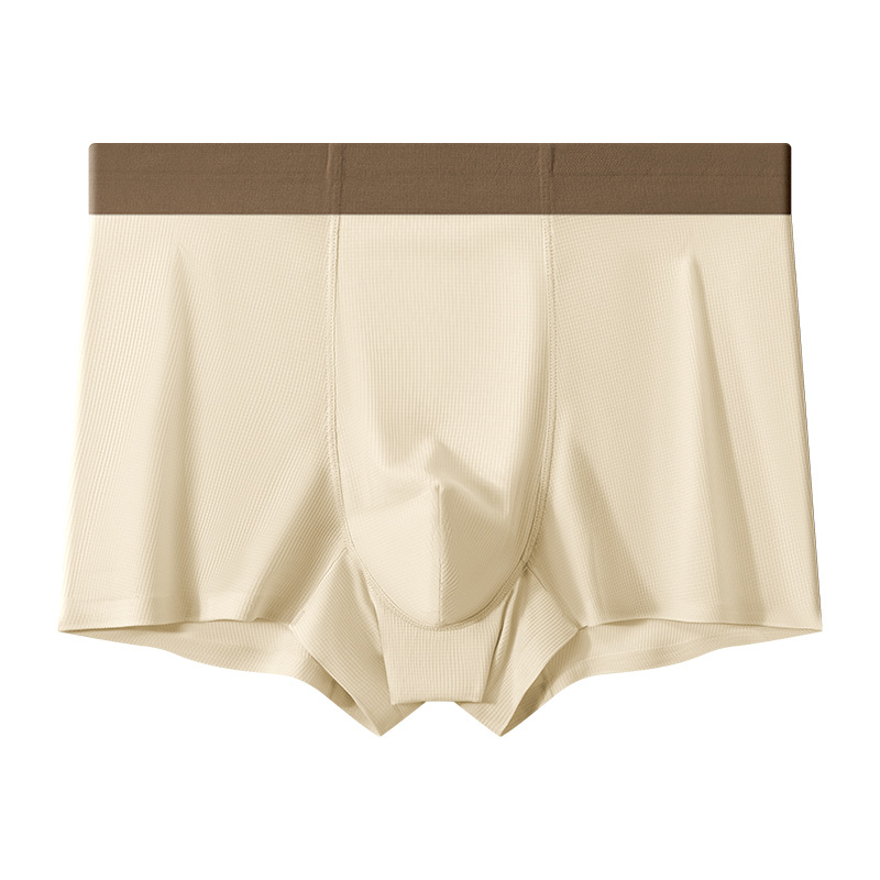 Nueva ropa interior de seda de hielo para hombres, calzoncillos bóxer transpirables con sensación de hielo, sin costuras, calzoncillos sueltos para hombres, fábrica al por mayor