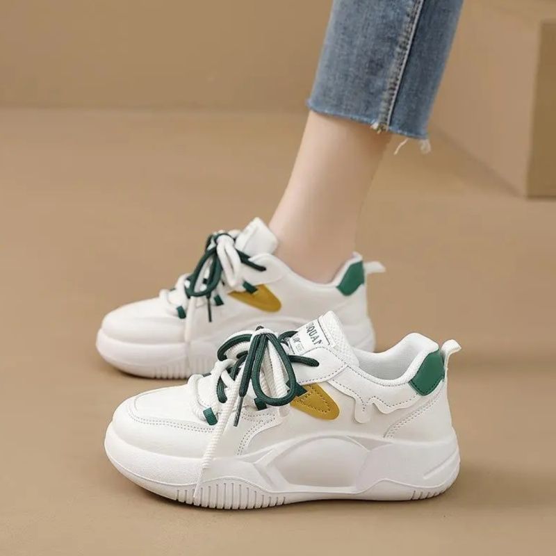 Zapatos de pop pop para mujeres 2024 primavera y otoño nuevos zapatos blancos para mujeres con suela suave antideslizante impermeable zapatos de verano
