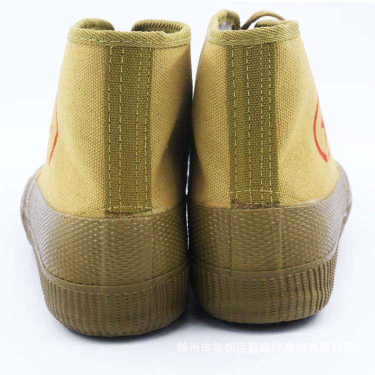 高帮电工鞋男女劳保帆布防滑耐磨解放黄球胶鞋电力