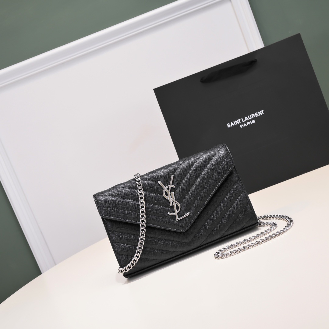 New DIY Yangshulin genuine leather ys envelope chain bag, small square bag, high-quality versatile shoulder and crossbody women's bag