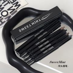 SWEETMINT眉筆毛ブラシ付き両頭滑らかで滑らかな自然毛インフルエンザ持続新型両頭眉筆