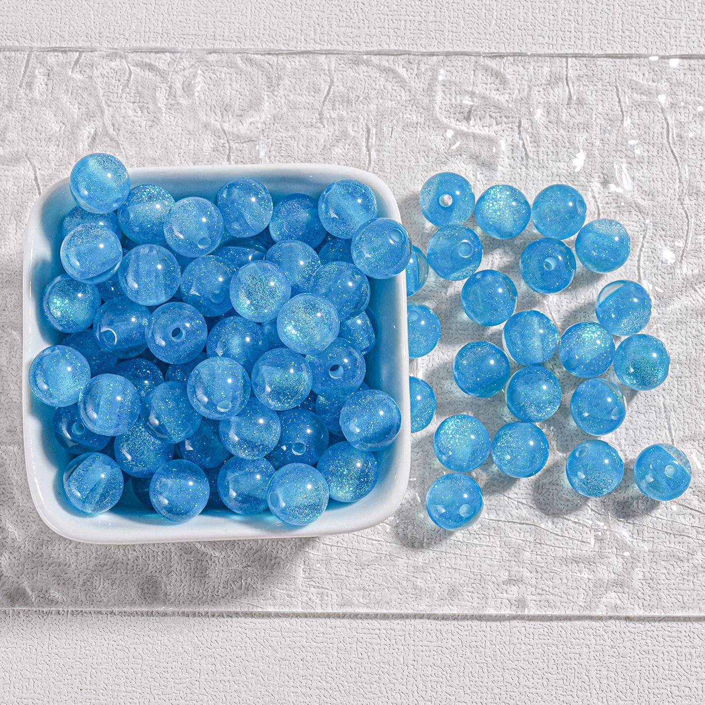 [100 piezas] cuentas de resina brillantes cuentas de ojo de gato cuentas de cielo estrellado diy material de cuentas de cadena de teléfono móvil hecho a mano