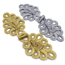 纽扣欧美手工金银丝九孔琵琶扣子中国风服装大衣外套旗袍盘扣批发