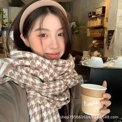 秋冬の新型の美ラードはカシミヤの格子のマフラーをまねます。