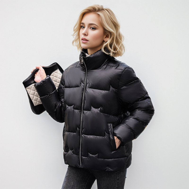 Veste courte en coton chaud ample et épaisse à la mode pour femme, style haut de gamme 2024_voghion.com
