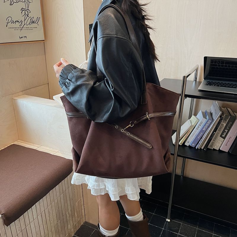 大容量托特包包女2025新款秋冬复古麂皮绒时尚百搭通勤单肩托特包|undefined