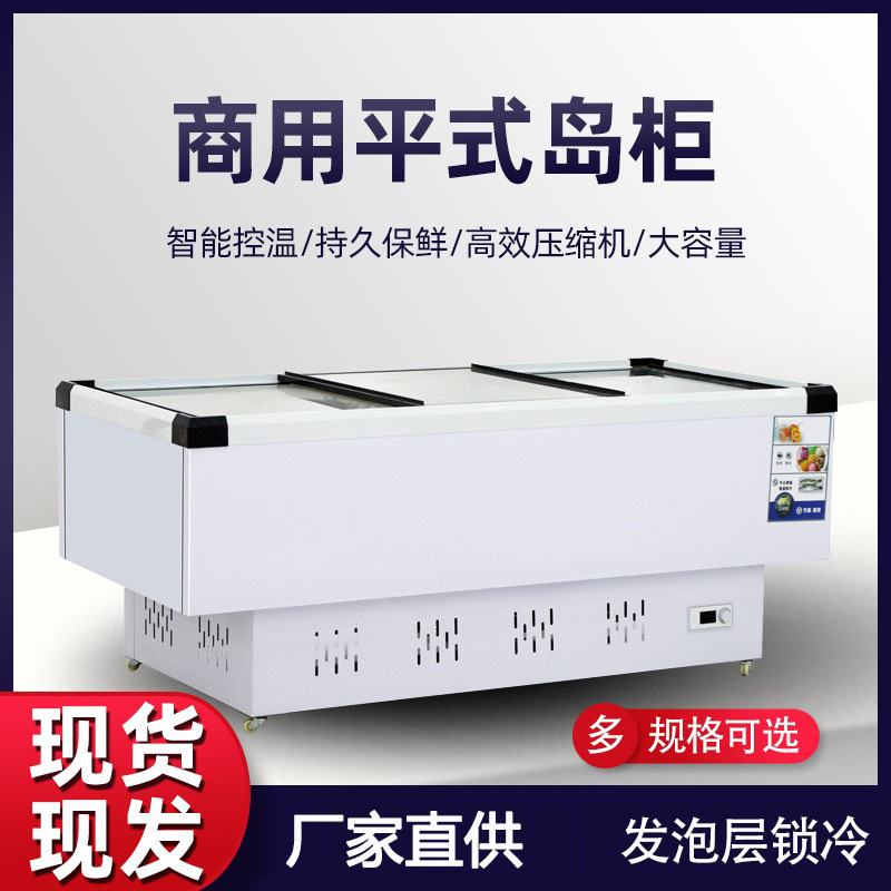 冰柜商用大容量冷柜冰箱冷藏展示柜保鲜冷冻两用岛柜卧式玻璃雪柜