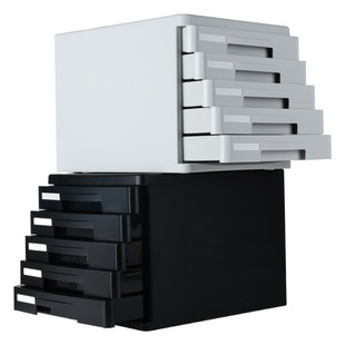 Deli 9773 File Cabinet Five-layer Hard Plastic File Cabinet A4 File Collating Box Desktop File Cabinet Drawer Cabinet