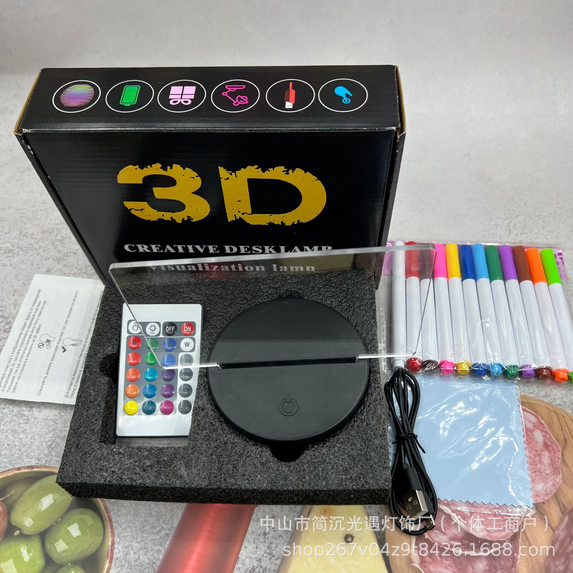 가로사각형 - 리모콘 16색[블랙 베이스] + 12색 펜 + 러시아어 설명서 + 청소용 천 + 비행기 상자 + 안감 + 배터리 수납공간