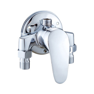 Surface-Mounted Hot and Cold Shower Triangle Mixing Valve Faucet Bathroom Solar Electric Water Heater Exposed Pipe Shower Set Switch