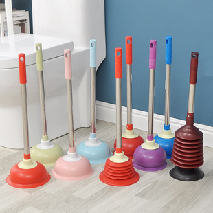 Manufacturer Wholesale Bathroom Toilet Leather Pump Rubber Toilet Suction Powerful Spiral Pattern Sewer Pipe Unblocker