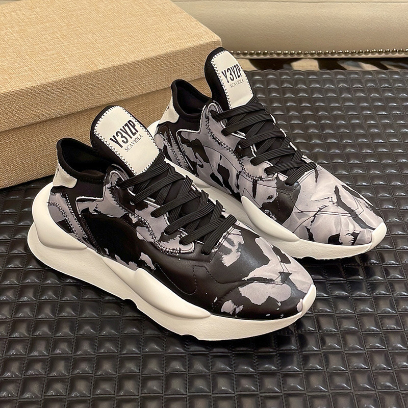 High-End Black Luxury Thick-Soled Shoes Men's Sports Shoes Y3 Men's Shoes Trendy Black Warrior Dad Shoes Men's Shoes