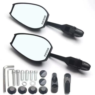 Motorcycle Electric Vehicle Rearview Mirror Aos4 Anti-Glare Carbon Fiber Reflector (Motorcycle rearview mirror) - white-mirror-with-logo-dark-side-model