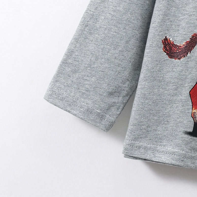 JOJOBEBE otoño nueva ropa infantil europea y americana Camiseta de algodón de manga larga de dibujos animados cuello redondo Camiseta de los niños