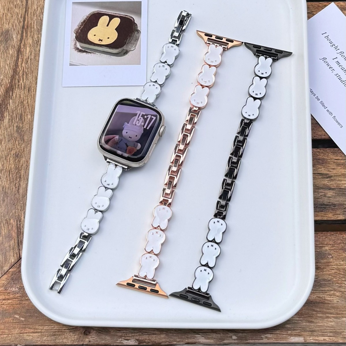 Suitable for S11 Apple Applewatch Watch Little White Rabbit Miffy Rabbit Metal iWatch S10987Se Strap