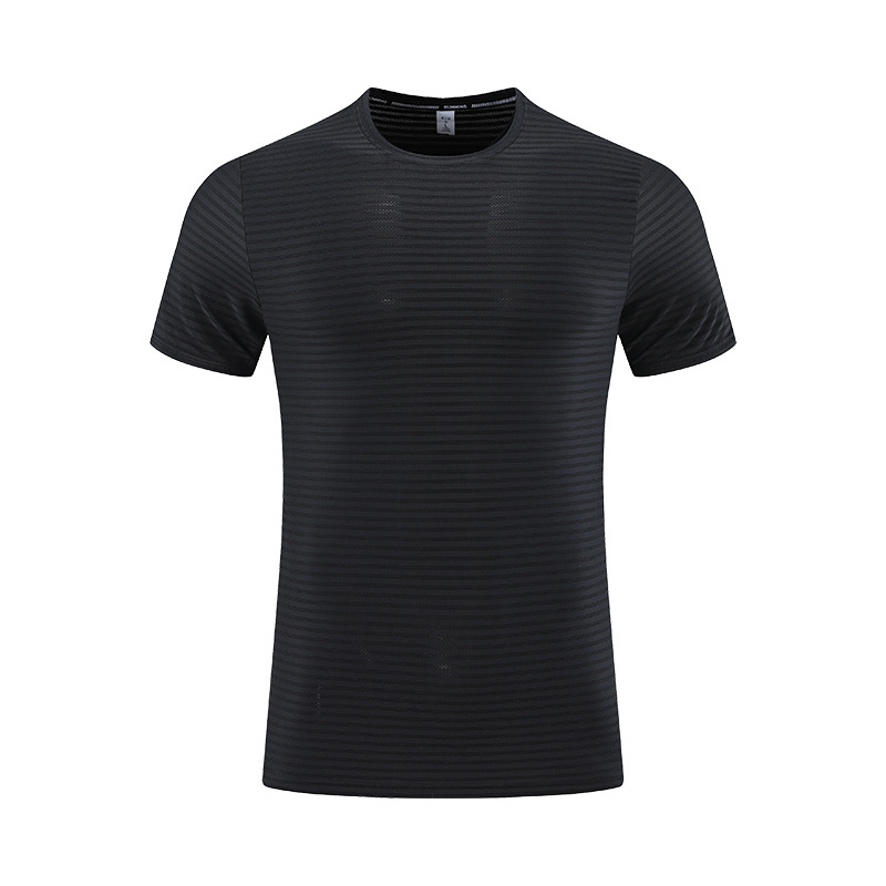 Camiseta Deportiva de Secado Rápido para Hombre, Cuello Redondo, Manga Corta, de Seda de Hielo, para Entrenamiento y Running, Comercio Exterior Transfronterizo
