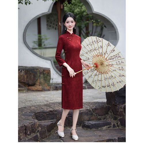 Chic New Style Cheongsam Improvement Version, Lightweight Autumn High-End, Unisex, Versatile, New Chinese Style National Wind