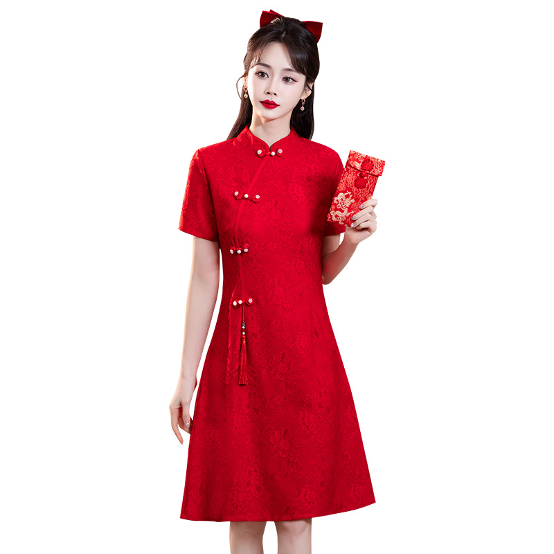Summer elegant retro fitted lightweight cheongsam